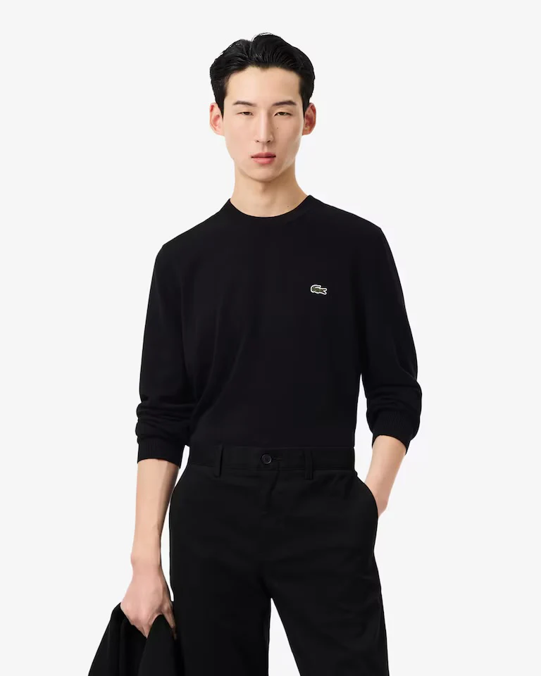 LACOSTE Maglioncino Basic In Cotone Nero - immagine 2