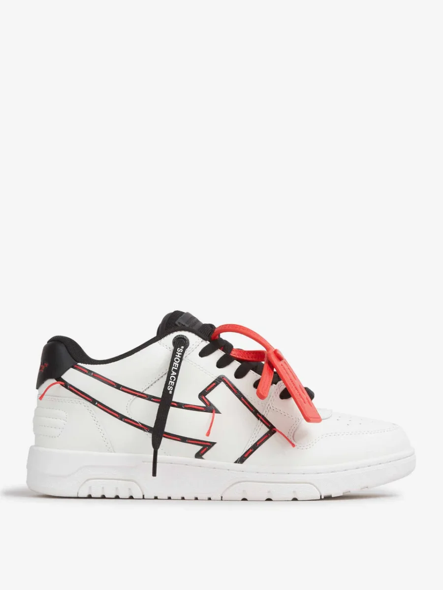 OFF-WHITE OUT OF OFFICE Bianca e Nera Con Dettagli Cotone Rosso - immagine 2