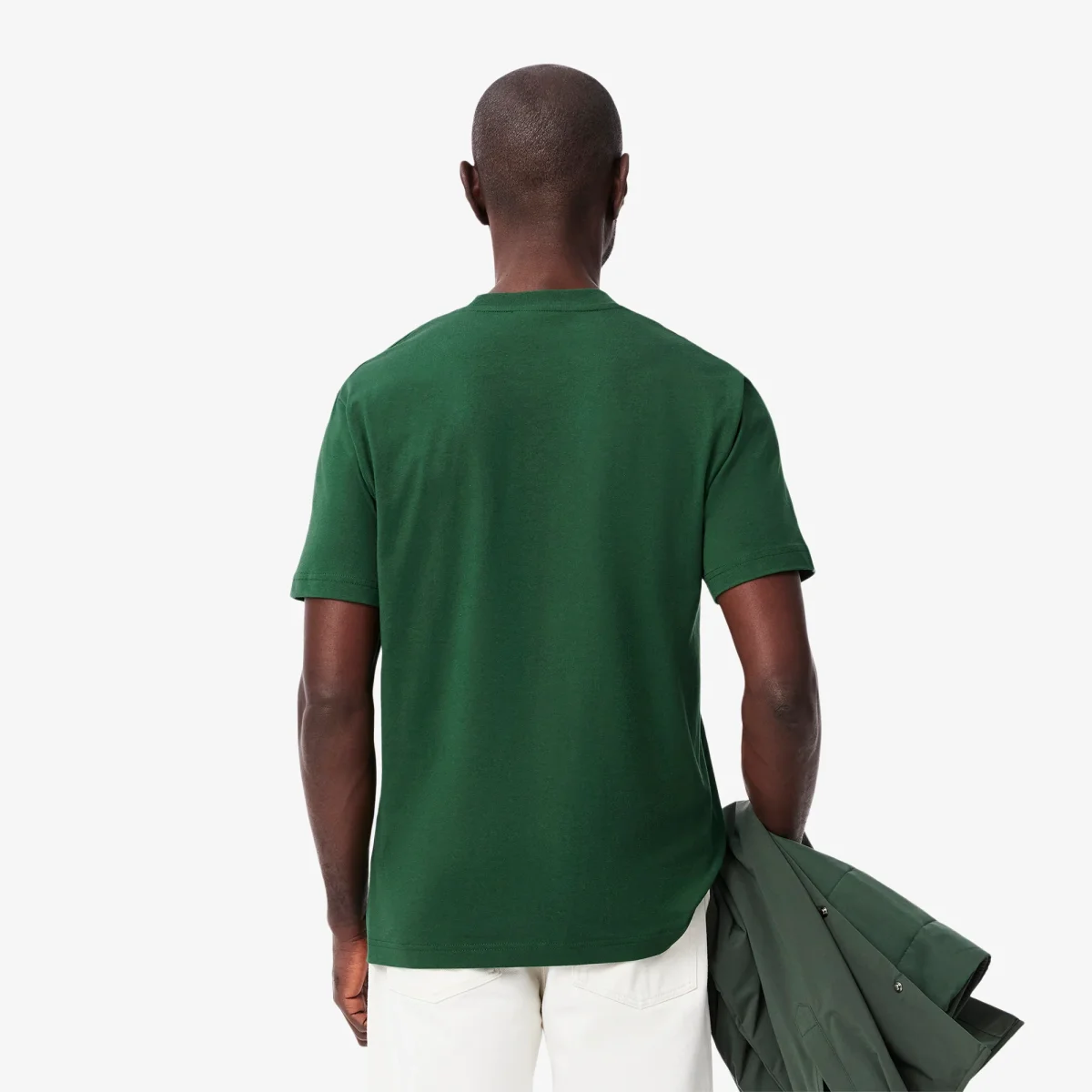 LACOSTE T-Shirt Basic in Cotone Verde - immagine 3