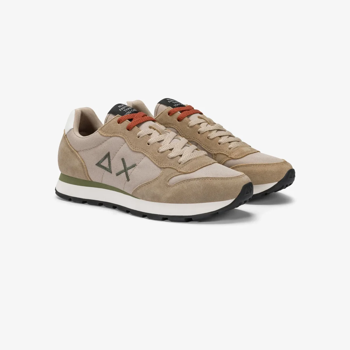 Sneaker Tom in nylon e suede beige scuro - immagine 3