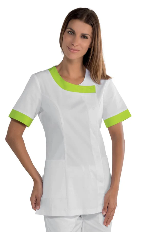 S OFFERTA Casacca Delhi bianca con profili Verde mela - immagine 2