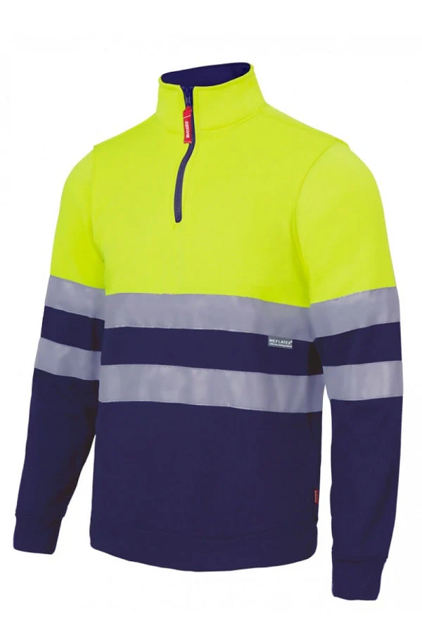 Felpa alta visibilità bicolor Zip Collo - immagine 3