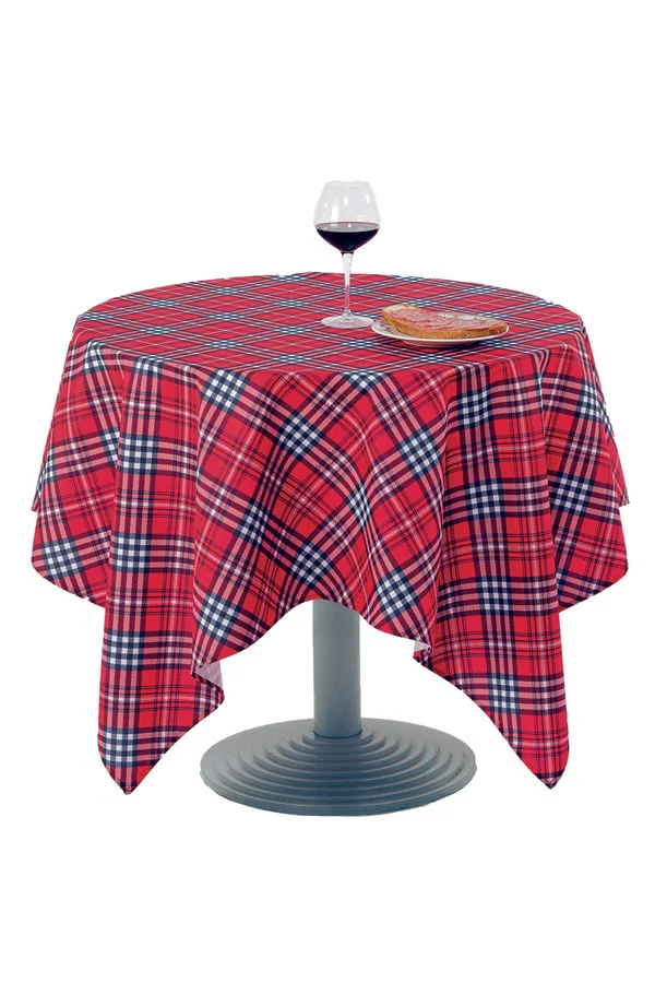 Tovaglia Tartan Rossa motivi Bianchi e Neri - immagine 2